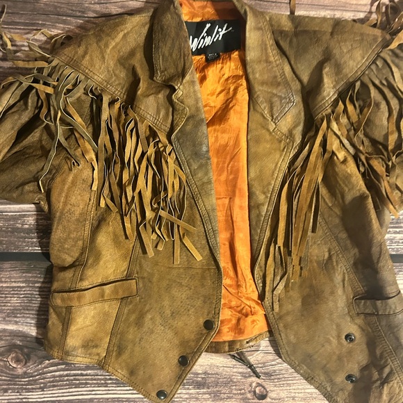 Winlit Jackets & Blazers - Brown Fringe Leather Jacket